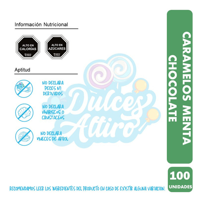 Caramelos Menta Chocolate, Ambrosoli - Bolsa De 100un Aprox.