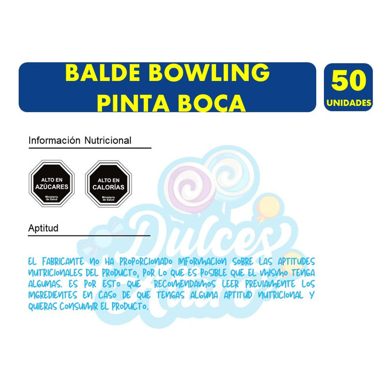 Balde Metálico De Chupetines Pinta Boca-fruna(contiene 50un)
