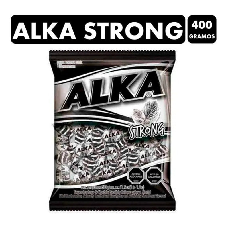 Alka Strong Negro - Caramelos Refrescantes (bolsa Con 100un)
