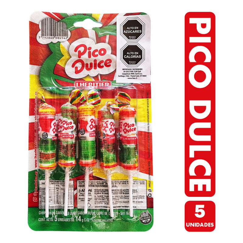 Pico Dulce - Chupetines Sabor Frutal Sin Gluten (5 Unidades)