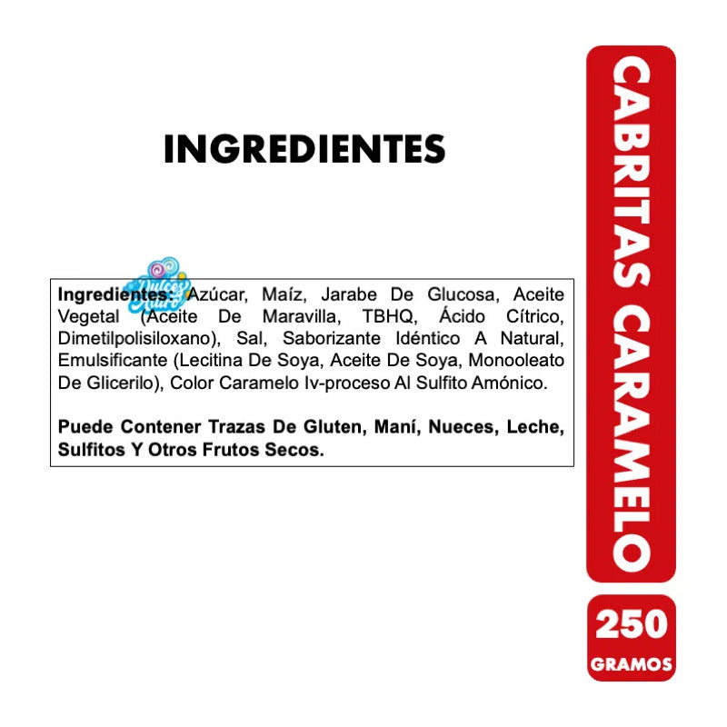Cabritas Dulces Sabor Caramelo De Tim (contiene 250 Gr)