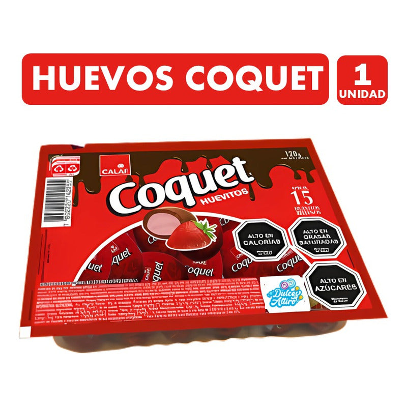 Huevitos De Pascua Coquet Sabor Frutilla - Bandeja De 15 Un