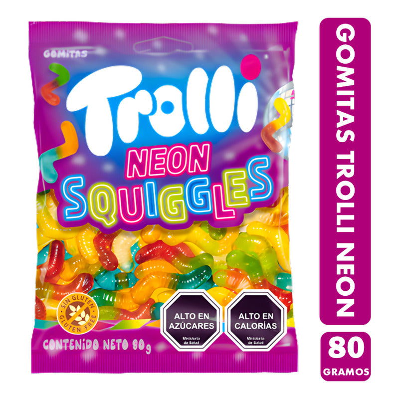 Gomitas Trolli Neón - Sabores Frutales Libre De Gluten