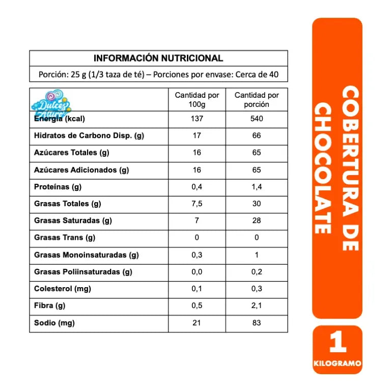 Cobertura De Chocolate Semi Amargo Para Repostería Jazam