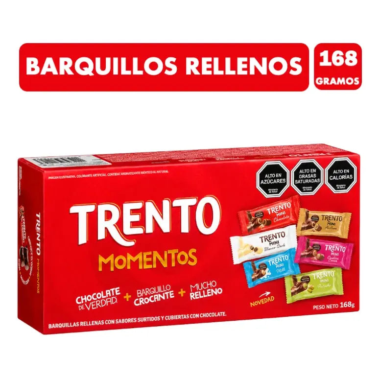 Trento Momentos Barquillos Rellenos Con Chocolate (caja 12u)