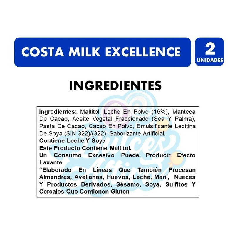 Costamilk Excellence De Costa (pack Con 2 Barras)