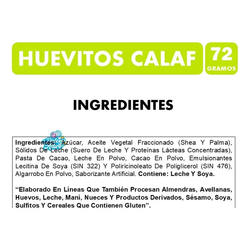 Huevitos De Pascua Calaf Chocolate Macizo - Bolsa 72 Gramos