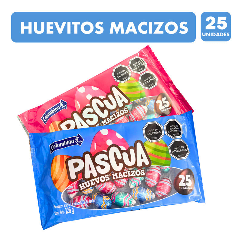 Huevitos De Chocolate Macizos De Colombina (bandeja 25 Uni)