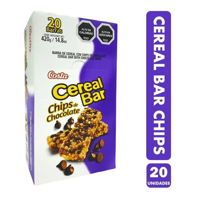 Cereal Bar Chips Chocolate Display 20 Unidades 21 Gr