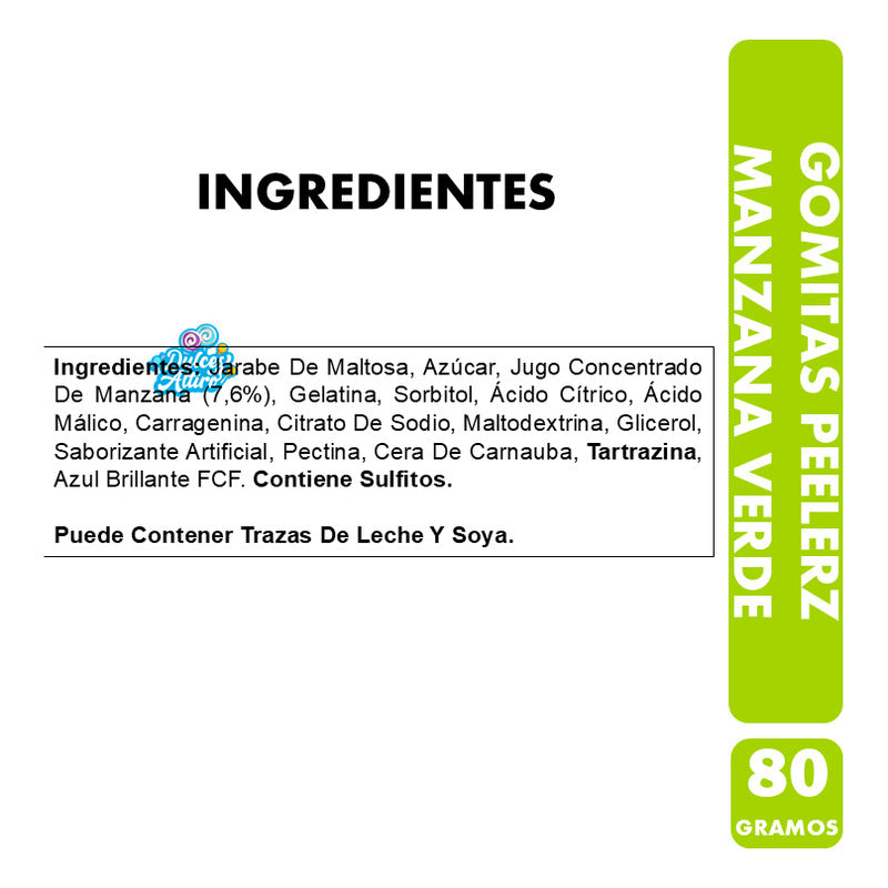 Gomitas Virales Peelerz Sabor Manzana Pelables Sin Gluten