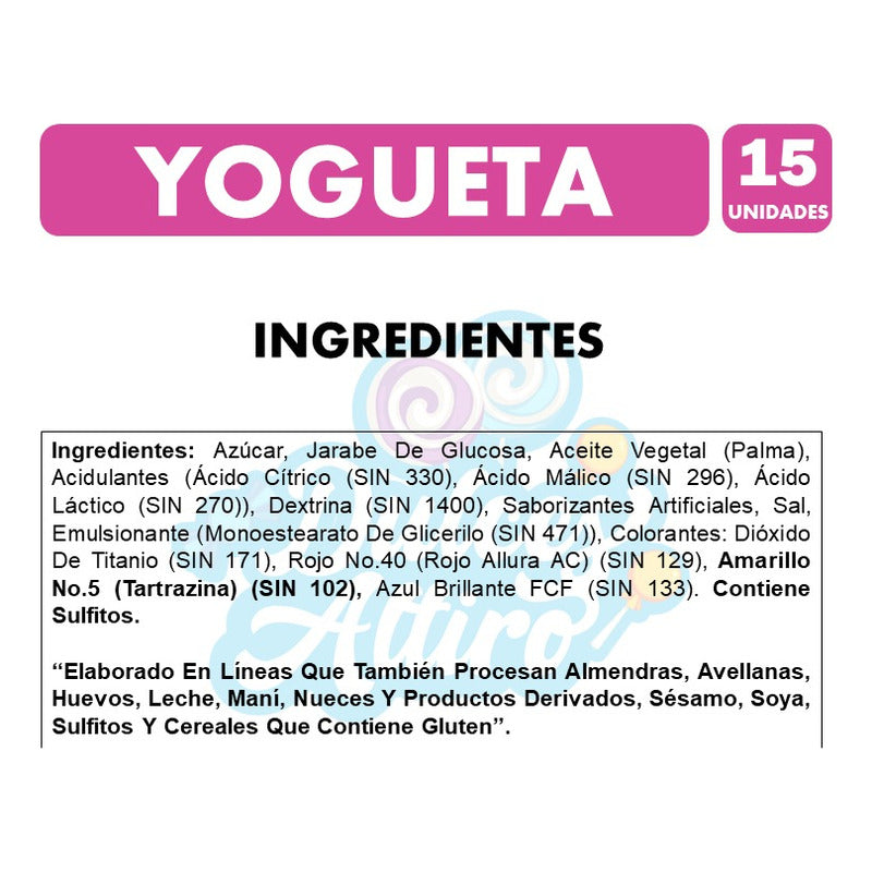 Yogueta Sabores Frutales Relleno Masticable (bolsa Con 15u)