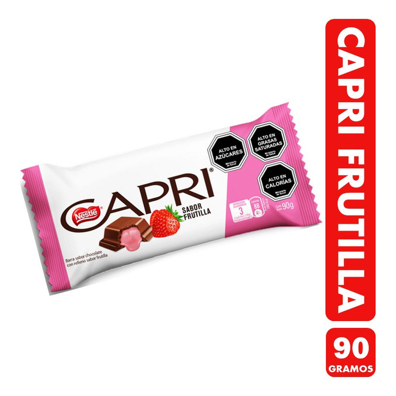 Capri De Frutilla - Barra De Chocolate Clásico(barra De 90g)