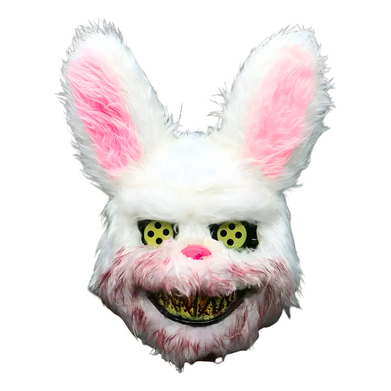 Mascara De Conejo Asesino Adulto Especial Fiesta Halloween Blanco