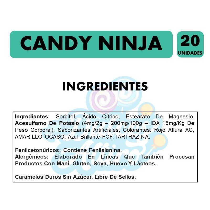 Dulces Candy Ninja - Libre De Sellos (contiene 20 Unidades).