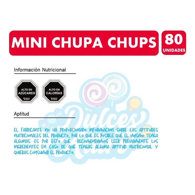 Mini Chupa Chups - Sabores Frutales (bolsa Con 80 Unidades)