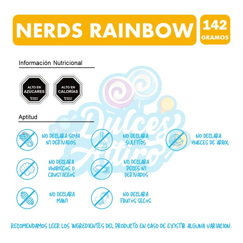 Dulces Pastillas Nerds Rainbow De Nestlé - Cajita De 142 Gr.