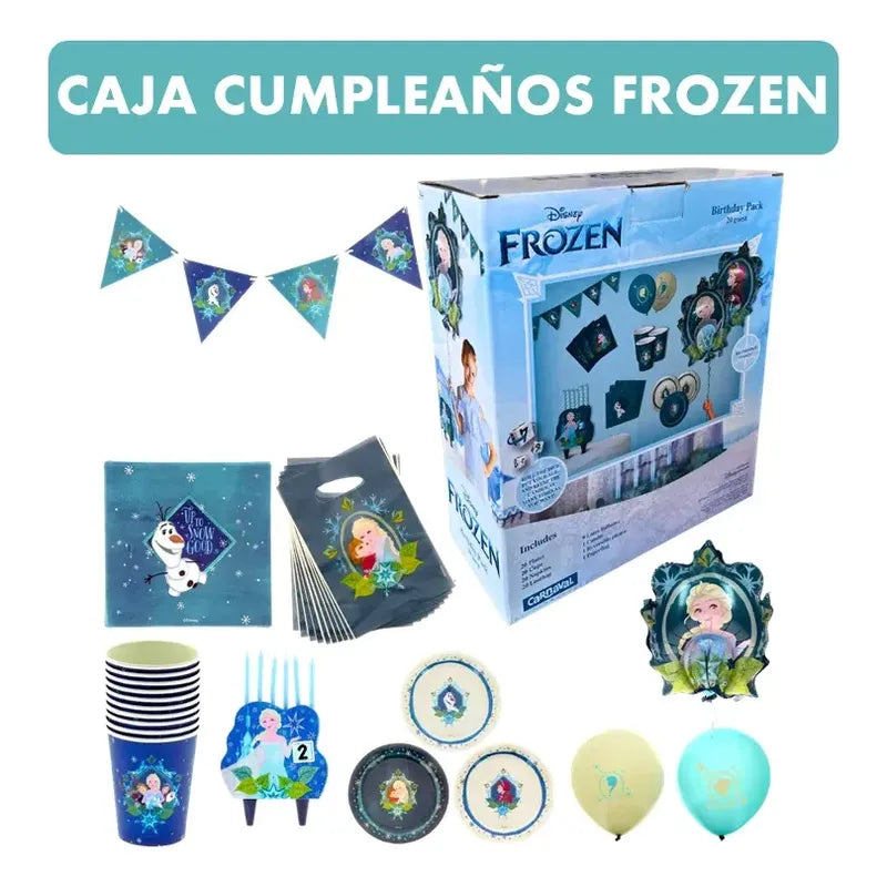 Pack Para Cumpleaños Tematica Frozen (20 Personas)