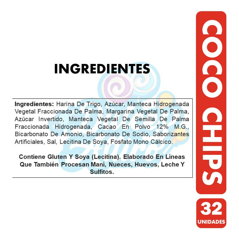 Galletas De Coco Con Chips Sabor Chocolate (caja Con 32 Uni)