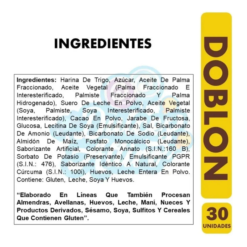 Doblon Galleta Bañada De Costa - Bolsa Con 30 Unidades