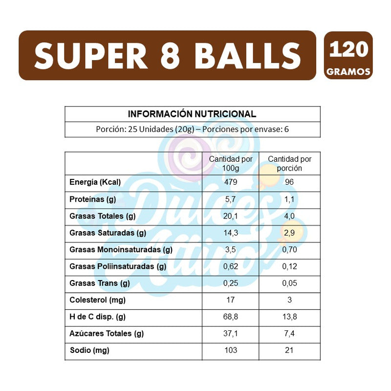 Super 8 Balls - Chocolate De Nestle (contiene 120 Gramos)