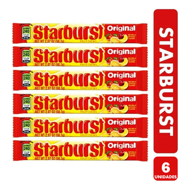 Starburst Caramelos Masticables, Sabor A Frutas(pack Con 6u)