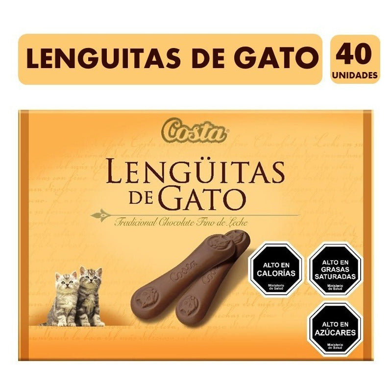 Chocolate Lengüitas De Gato, De Costa - (caja De 120 Gramos)
