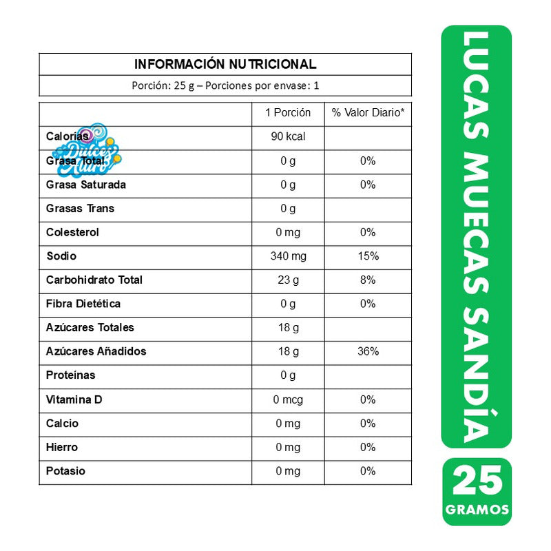 Lucas Muecas Sandía - Paleta De Caramelo Mexicano (25 Gr)