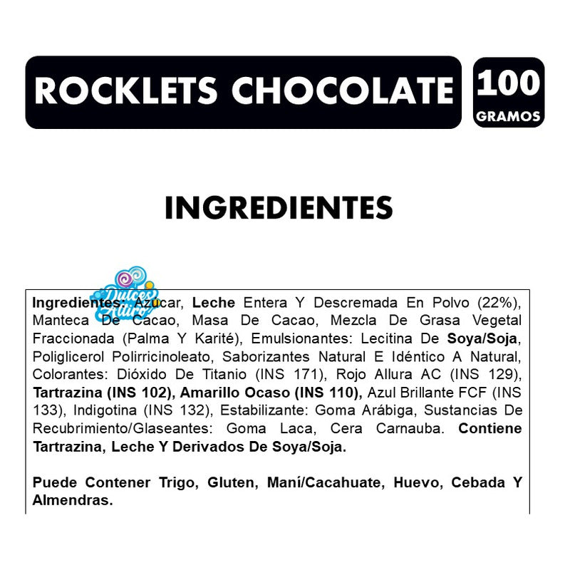 Chocolate Rocklets Arcor - Con Chocolate Confitado (100 Gr)
