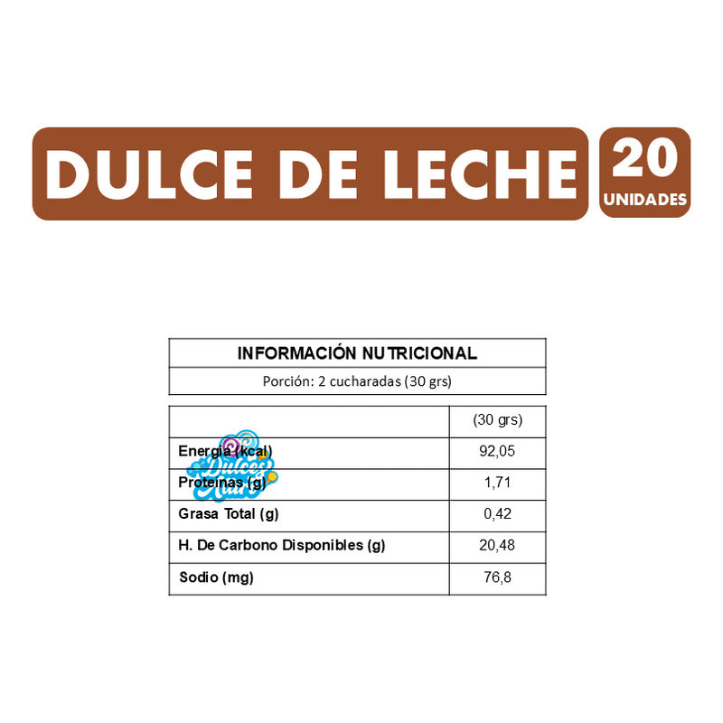Manjar - Dulce De Leche Mini Para Colación (malla Con 20 Un)