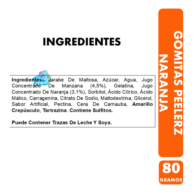 Gomitas Virales Peelerz Sabor Naranja Pelables Sin Gluten