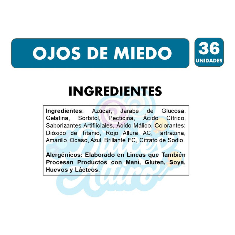 Dulces Halloween En Forma De Ojos - (bolsa Con 36 Unidades)