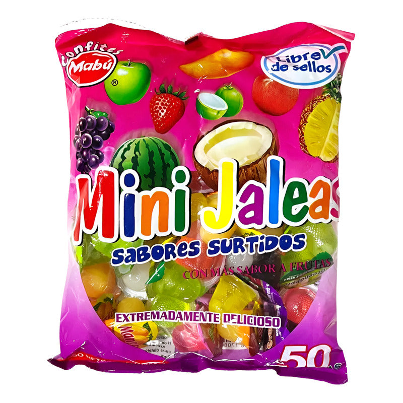 Mini Jaleas Sabores Frutales Mabu (bolsa Con 50 Unidades)