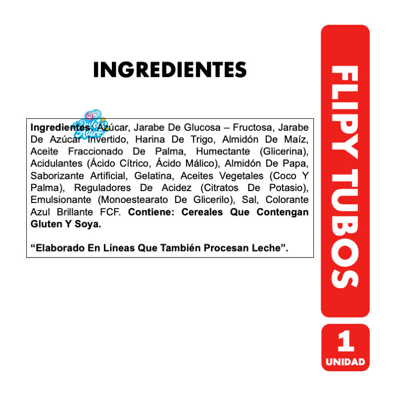 Flipy Tubos - Gomitas Rellenas Sabor Frutal (contiene 70 Gr)