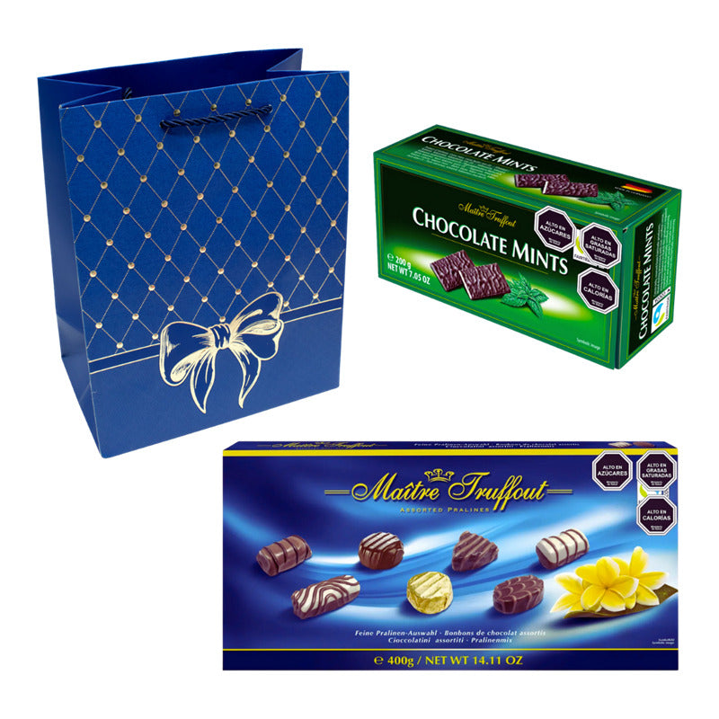 Pack Bombones Maitre Truffout +chocolate Mints +bolsa Regalo
