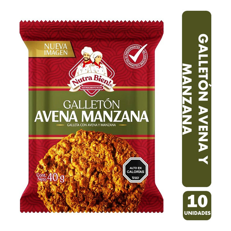 Galletones Sabor Avena Y Manzana Para Colación(pack Con 10u)