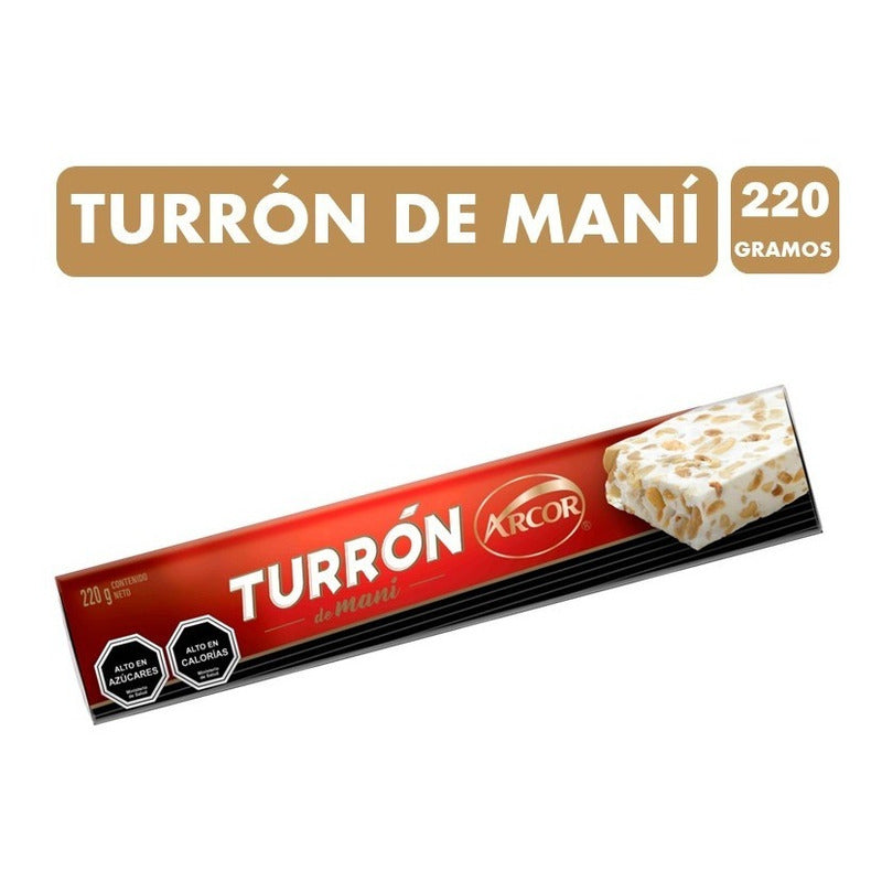 Dulce Turrón De Maní, Marca Arcor - Barra De Turrón De 220gr