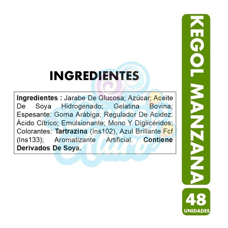 Kegol Sabor Manzana - Caramelos (caja Con 48 Unidades)