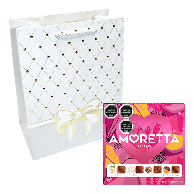 Bombones Amoretta Pralinés (caja Rosa) + Bolsa De Regalo