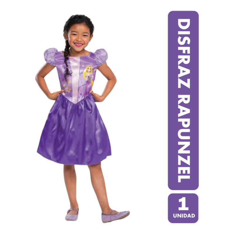 Disfraz Traje De Niña Rapunzel Princesa Disney Talla (7-8) Lila