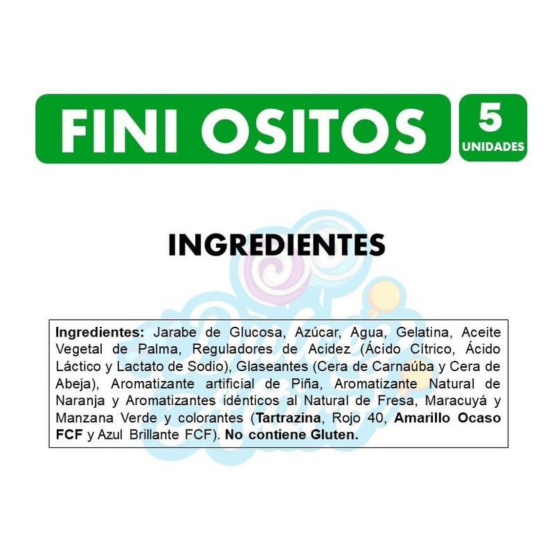 Gomitas Fini Forma De Ositos  Libre De Glúten (pack Con 5un)