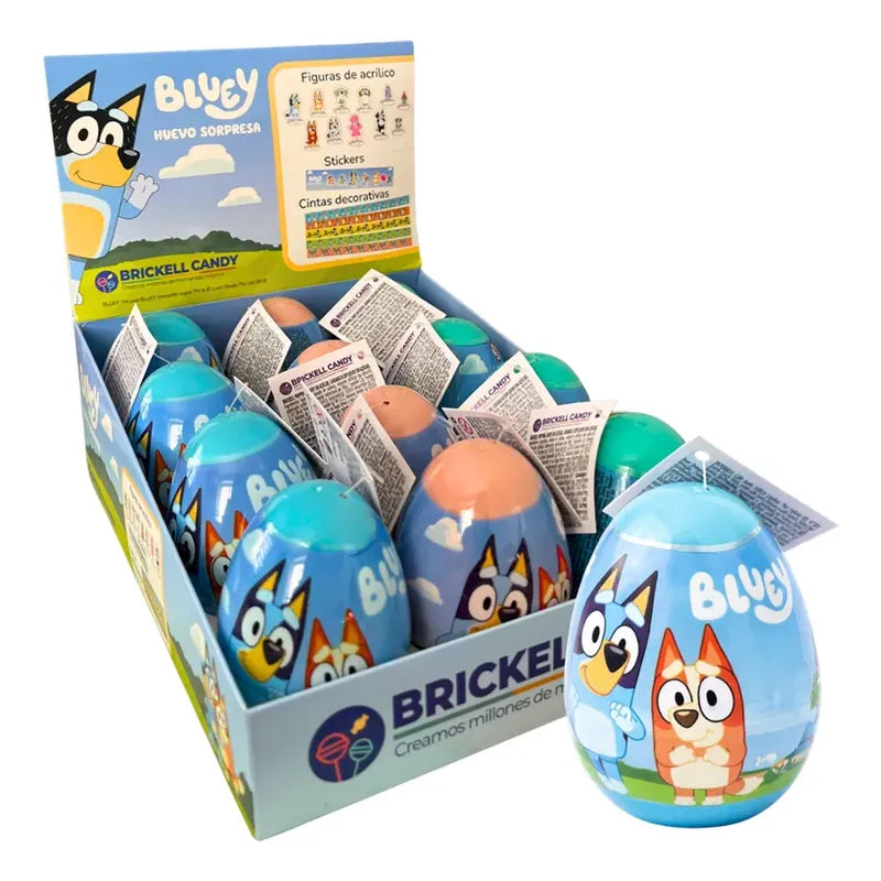 Huevo Sorpresa Bluey Brickell Candy (display 12 Unidades)