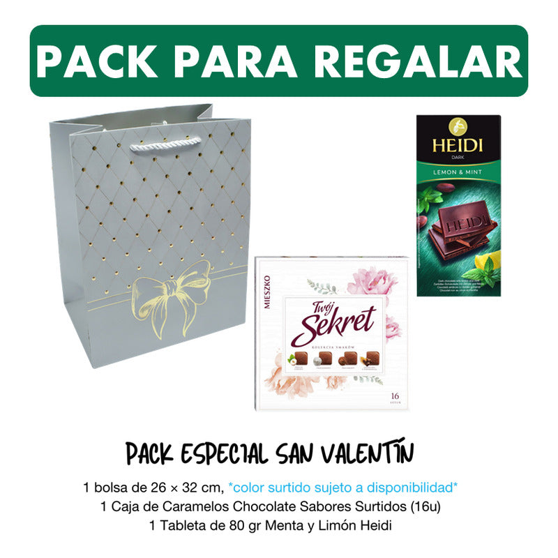 Pack Caramelos Mieszko + Chocolate Heidi Limon Menta + Bolsa