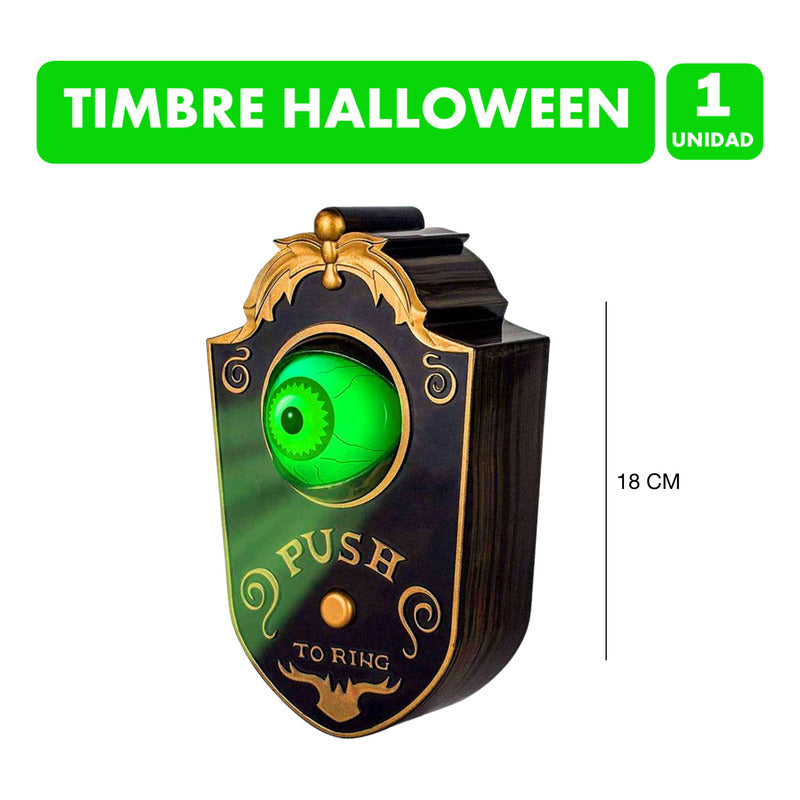 Timbre Puerta Poseída Con Movimiento Especial Halloween - Negro