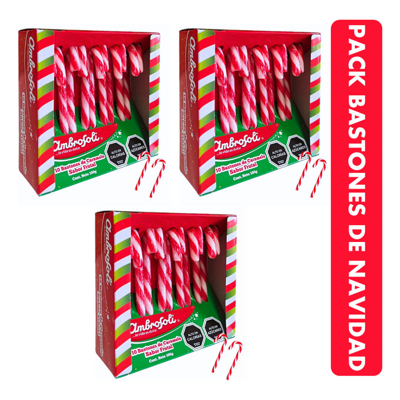 Dulces Para Navidad - Bastones Navideños Ambrosoli (pack 3u)