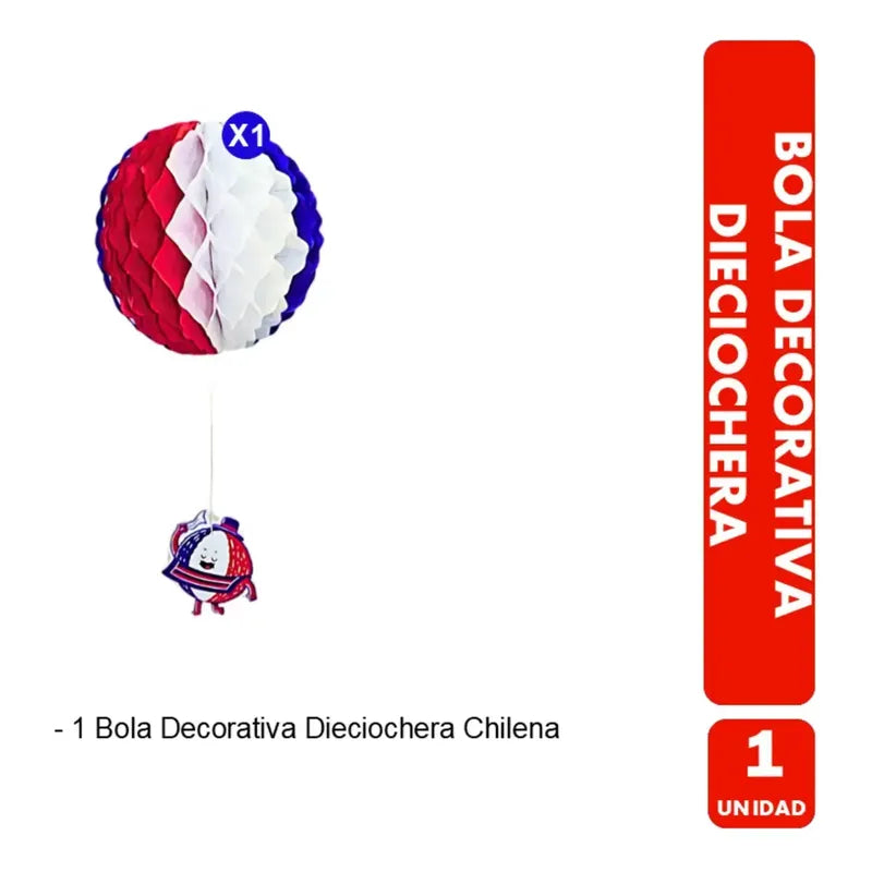 Decoración Esfera Colgante Especial Fiestas Patrias Rojo Azul Y Blanco Esfera Colgante