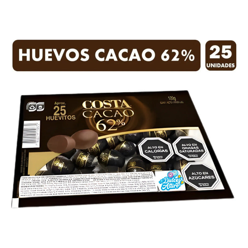 Huevitos De Pascua 62% Cacao Costa (bandeja Con 25 Unidades)