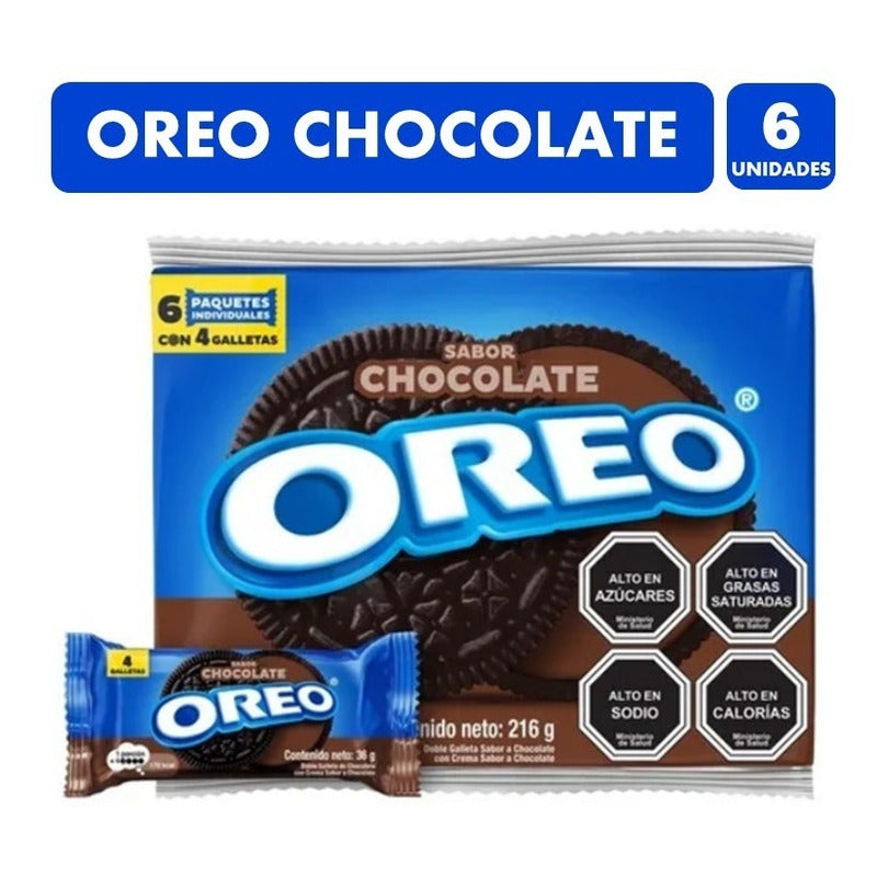 Galletas Oreo Sabor Chocolate - Pack De 6 Unidades, 36g C/u.
