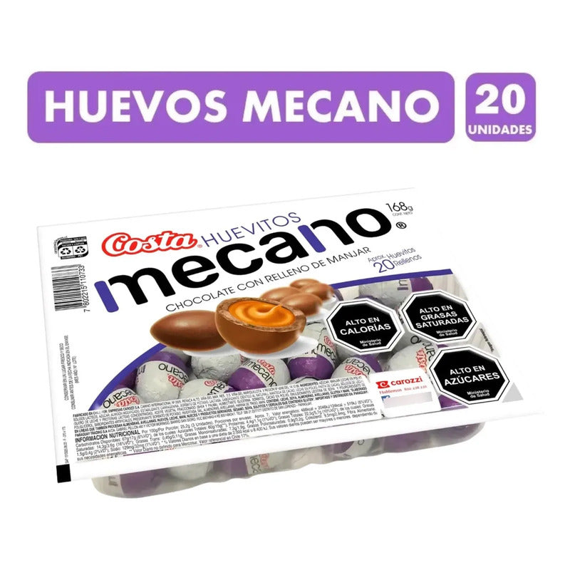 Huevitos De Pascua Relleno Manjar Mecano (bandeja 20uni)