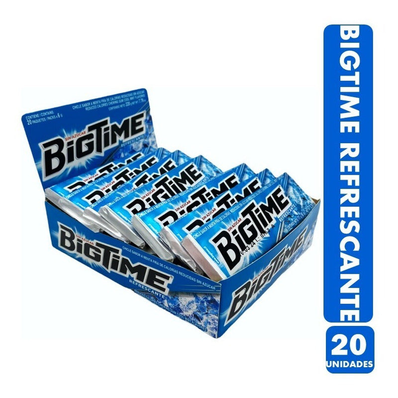 Bigtime Celeste - Chicle Refrescante (caja Con 20 Unidades)