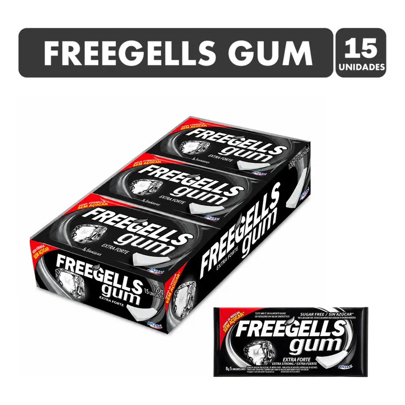 Freegells Gum Extra Strong Sin Azúcar (display 15 Unidades)